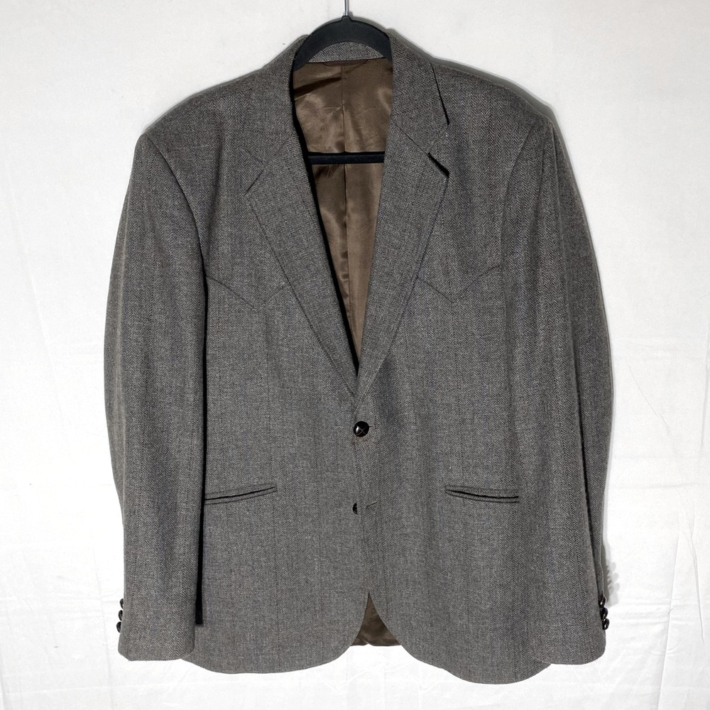 Vintage Circle S Ranch & Western Wear Brown Blazer Made In USA 42L Stampede